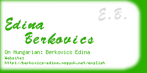 edina berkovics business card